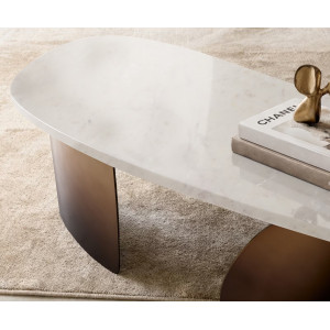 MARVINIA prémium márvány dohányzóasztal -  arany