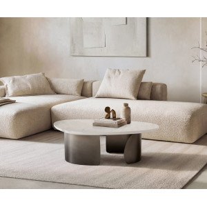 MARVINIA prémium márvány dohányzóasztal -  fekete bútor