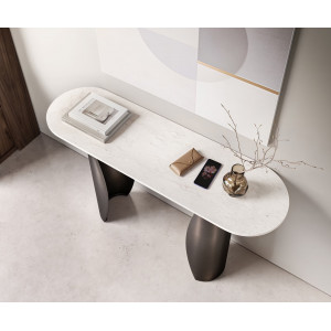 FUSIONA prémium márvány konzolasztal - fekete