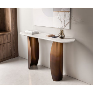 FUSIONA prémium márvány konzolasztal - arany DELIFE