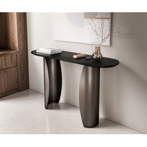 FUSIONA DARK prémium márvány konzolasztal - fekete DELIFE