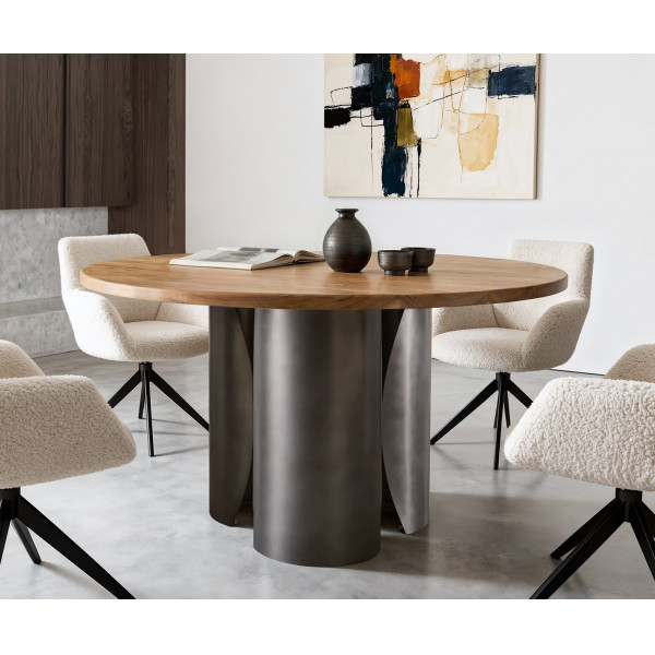 NOLARO prémium akác étkezőasztal - 140cm - fekete