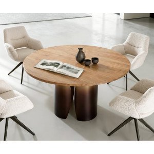 NOLARO prémium akác étkezőasztal - 140cm - arany bútor