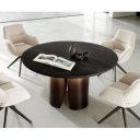 NOLARO DARK prémium márvány étkezőasztal - 140cm - arany