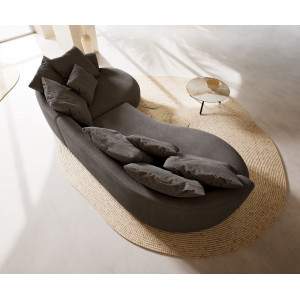 COLMAN modern kanapé - szürke bouclé - 328cm