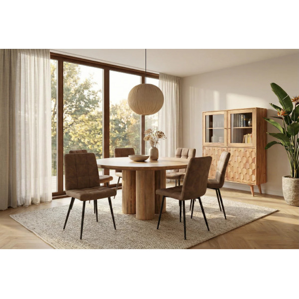 ART DECO kerek mangófa étkezőasztal - 140cm