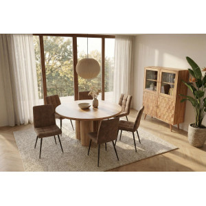 ART DECO kerek mangófa étkezőasztal - 140cm