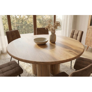 ART DECO kerek mangófa étkezőasztal - 140cm