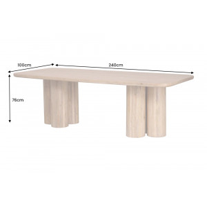 ART DECO kerek mangófa étkezőasztal - 140cm - Másolat