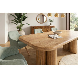 ART DECO kerek mangófa étkezőasztal - 140cm - Másolat