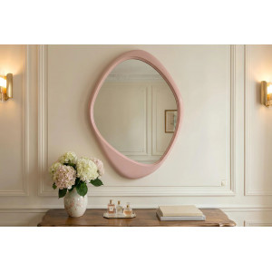 ORGANIC modern tükör - 90cm - beige/rózsaszín