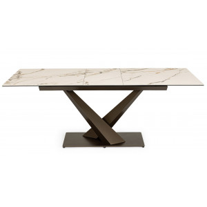 MARBEL design kerámia bővíthető étkezőasztal - 160-200cm - barna