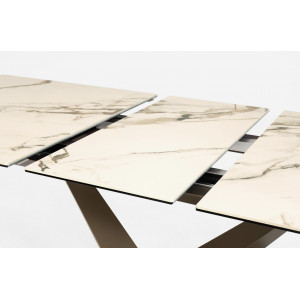 MARBEL design kerámia bővíthető étkezőasztal - 160-200cm - barna
