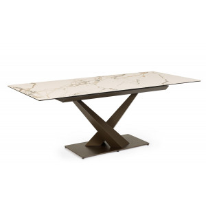 MARBEL design kerámia bővíthető étkezőasztal - 160-200cm - barna BIZZOTTO