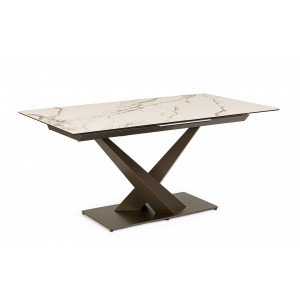 MARBEL design kerámia bővíthető étkezőasztal - 160-200cm - barna BIZZOTTO