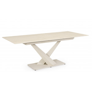 MARBEL design kerámia bővíthető étkezőasztal - 160-200cm - beige BIZZOTTO
