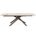 MINERAL design kerámia bővíthető étkezőasztal - 160-240cm - barna