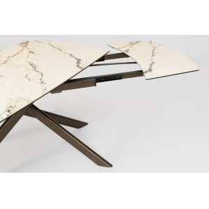 MINERAL design kerámia bővíthető étkezőasztal - 160-240cm - barna