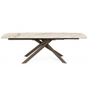 MINERAL design kerámia bővíthető étkezőasztal - 160-240cm - barna