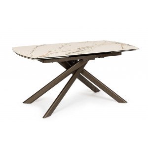 MINERAL design kerámia bővíthető étkezőasztal - 160-240cm - barna BIZZOTTO