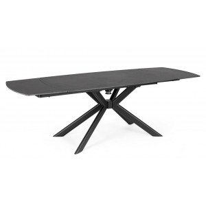 TERRIN design kerámia bővíthető étkezőasztal - 160-240cm - fekete BIZZOTTO
