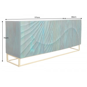 SCORPION exkluzív mangófa komód - 177cm - türkiz