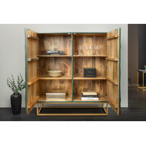 SCORPION exkluzív mangófa komód - 120cm - türkiz