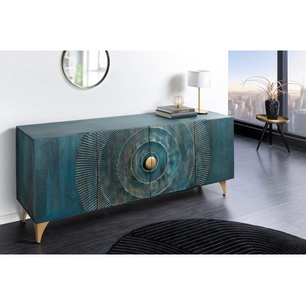 GOLDEN SUNSET komód -177cm - türkiz