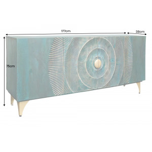 GOLDEN SUNSET komód -177cm - türkiz