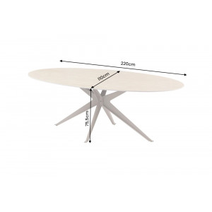 PANDORA design kerámia étkezőasztal - 220cm - travertin