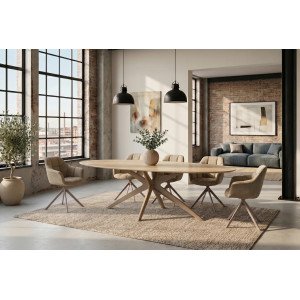 PANDORA design kerámia étkezőasztal - 220cm - travertin INVICTA