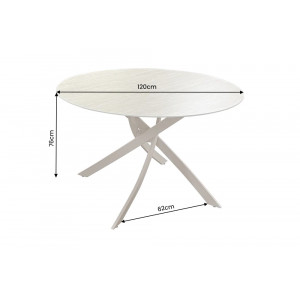 LISBOA design kerek étkezőasztal - 120cm - travertin