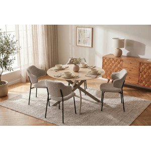 LISBOA design kerek étkezőasztal - 120cm - travertin INVICTA