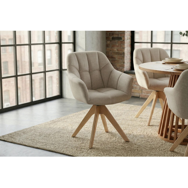 PAPILLON design forgatható szék - beige/tölgy