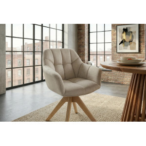 PAPILLON design forgatható szék - beige/tölgy INVICTA