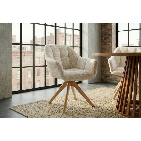 PAPILLON design forgatható szék - pezsgő/tölgy
