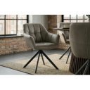 PAPILLON design forgatható szék - valódi bőr - taupe