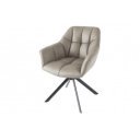 PAPILLON design forgatható szék - valódi bőr - taupe