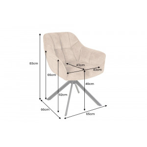 PAPILLON design forgatható szék - beige/fekete