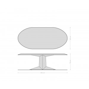CORVELLO prémium akác étkezőasztal - 240cm