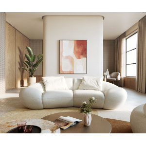 DALMIRO modern kanapé - beige boucle - 280cm