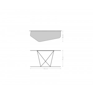 LORIEN prémium kerámia konzolasztal - fekete - 140cm