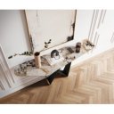 LORIEN prémium kerámia konzolasztal - beige - 180cm