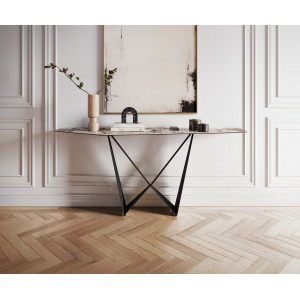 LORIEN prémium kerámia konzolasztal - beige - 180cm
