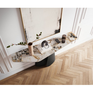 LUMIERE prémium kerámia konzolasztal - beige - 180cm