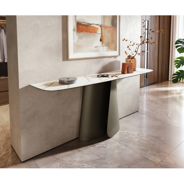 ELIRA prémium kerámia konzolasztal - calacatta - 180cm