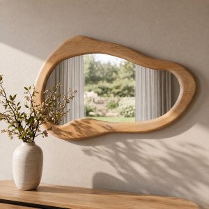 COVE organikus fali tükör 130 cm – krém / mangófa INVICTA