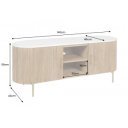 TRES CHIC modern mangófa TV-szekrény - 140cm