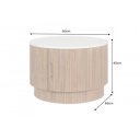 TRES CHIC modern mangófa dohányzóasztal - 60cm