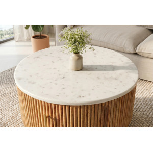 TRES CHIC modern mangófa dohányzóasztal - 60cm